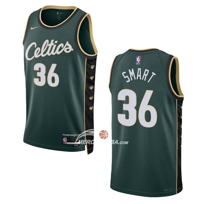 Maglia Boston Celtics Marcus Smart NO 36 Citta 2022-23 Verde